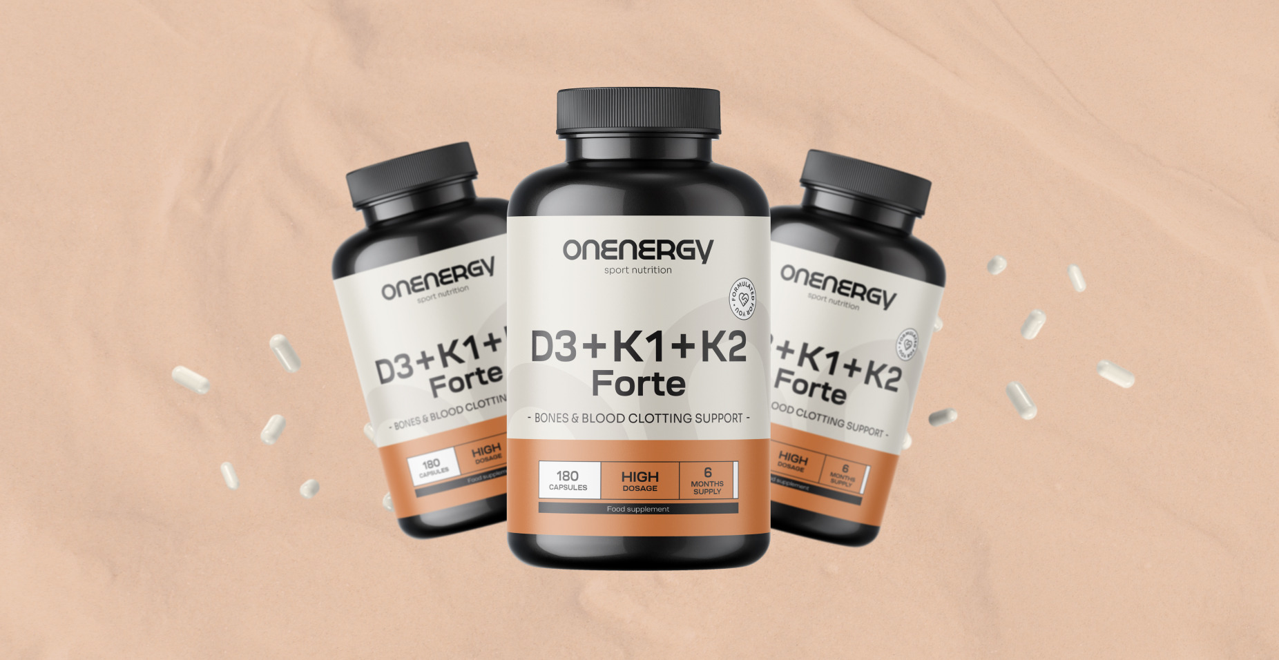Vitamíny D3 + K1 + K2 FORTE
