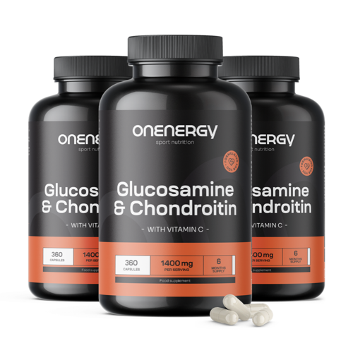 3x Glukozamín + chondroitín 1400 mg, spolu 1080 kapsúl
