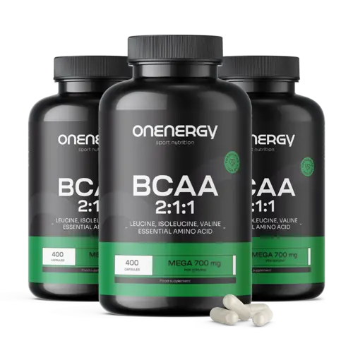 3x BCAA 2:1:1 Mega 700 mg, spolu 1200 kapsúl