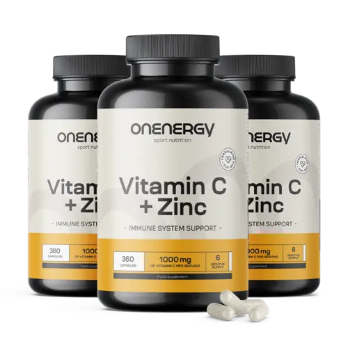 3x Vitamín C + zinok, spolu 1080 kapsúl