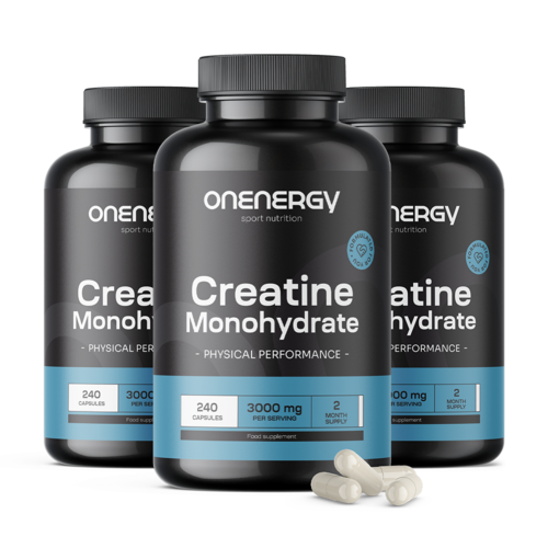3x Kreatín monohydrát 3000 mg, spolu 720 kapsúl