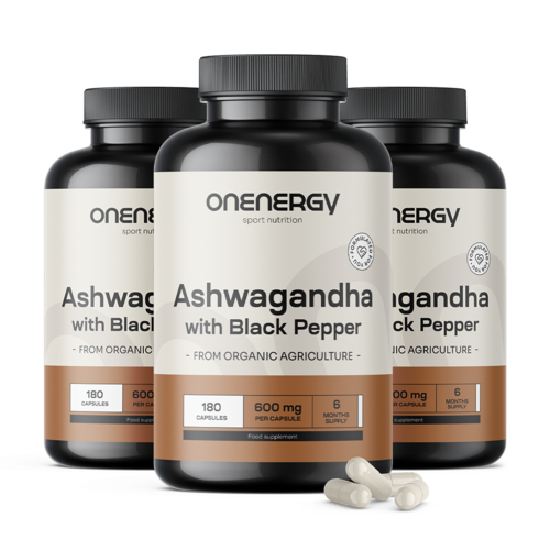 3x Ashwagandha s čiernym korením, spolu 540 kapsúl