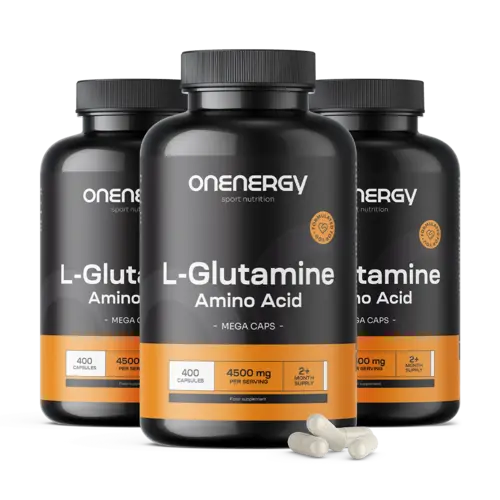 3x L-glutamín 4500 mg MEGA CAPS, spolu 1200 kapsúl