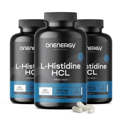 3x L-histidín HCL 500 mg, spolu 360 kapsúl