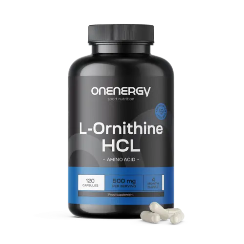 L-ornitín HCL 500 mg, 120 kapsúl