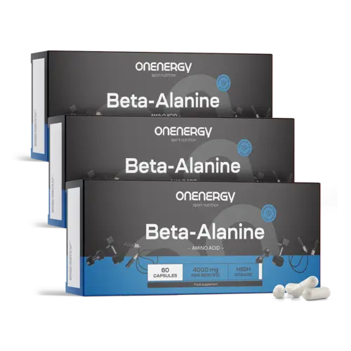 3x Beta-alanín 4000 mg, spolu 180 kapsúl
