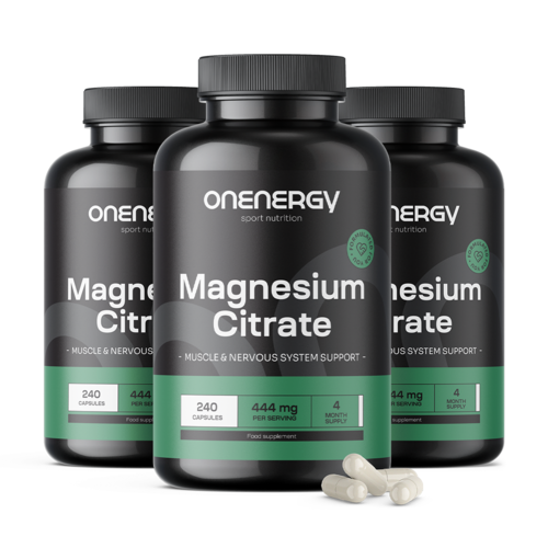 3x Citrát horečnatý 444 mg, spolu 720 kapsúl