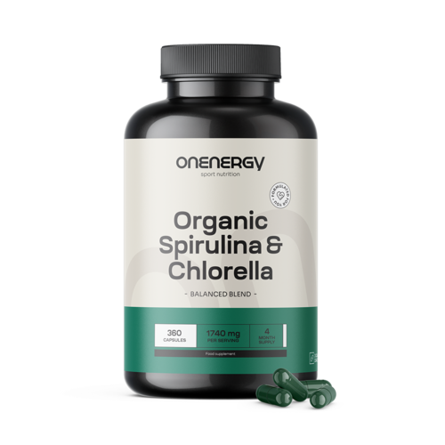 BIO Spirulina a chlorella, 360 kapsúl