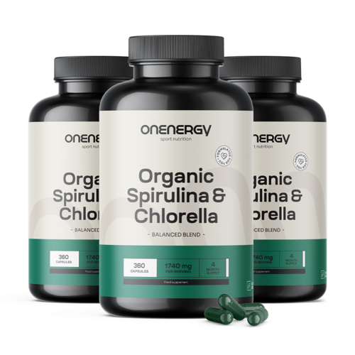 3x BIO Spirulina a chlorella, spolu 1080 kapsúl