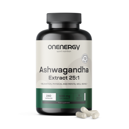 Ashwagandha 500 mg – extrakt 25:1, 240 kapsúl