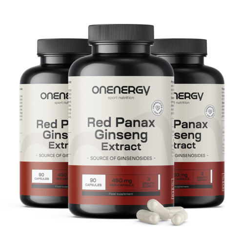 3x Červený ženšen (Red Panax Ginseng) – extrakt, spolu 270 kapsúl