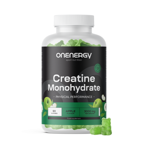 Kreatín monohydrát 3000 mg – jablko, 90 gumových cukríkov