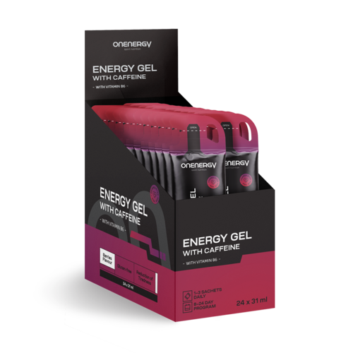 Energetický gél s kofeínom – bobule, 24 x 31 ml