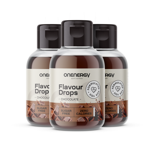 3x Flavour Drops kvapky so sladidlom – čokoláda, spolu 150 ml