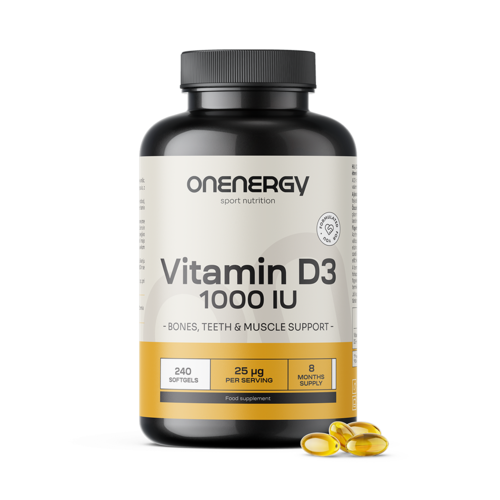 Vitamín D3 1000 IU, 240 mäkkých kapsúl